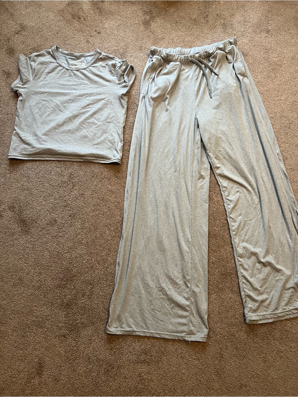 Avalanche Heather Gray Elastic Waist Lounge Set